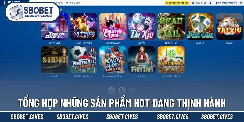 Giới thiệu SBOBET về các trò chơi hot